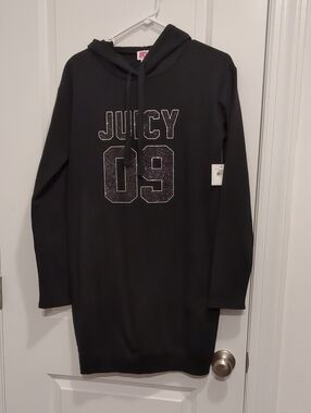 Juicy Couture Black Hoodie Dress with Glitter '09